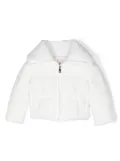 Monnalisa padded long-sleeve hooded jacket - White