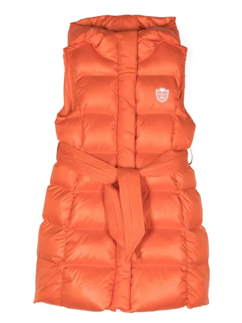 Monnalisa logo-patch sleeveless coat