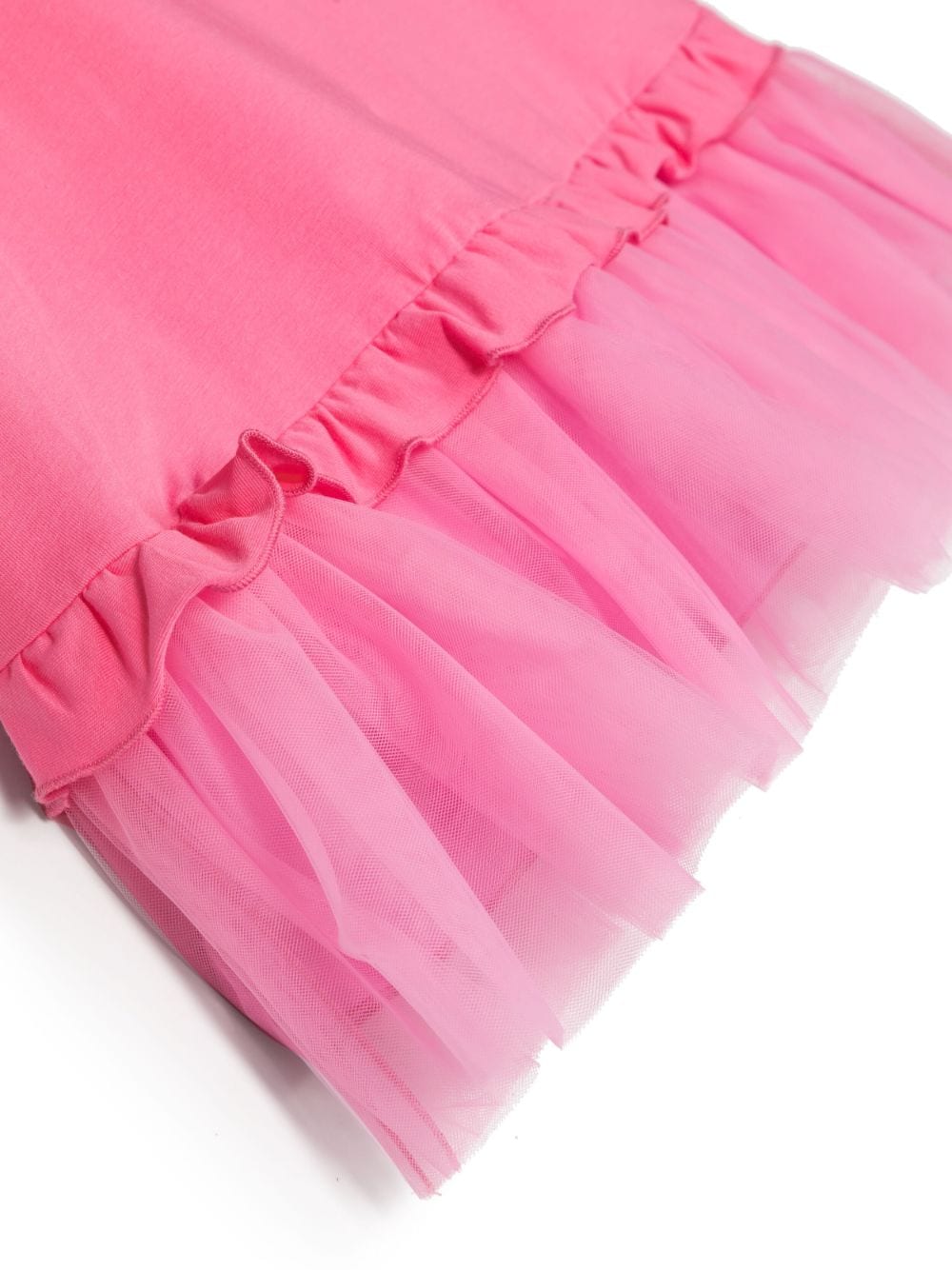 Shop Monnalisa Tulle Cotton Dress In Pink