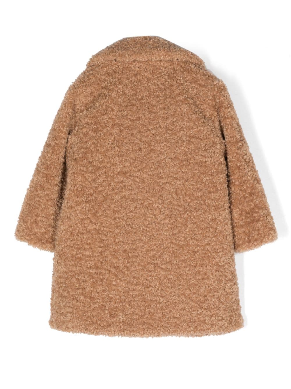 Shop Monnalisa Teddy Single-breasted Coat In Brown