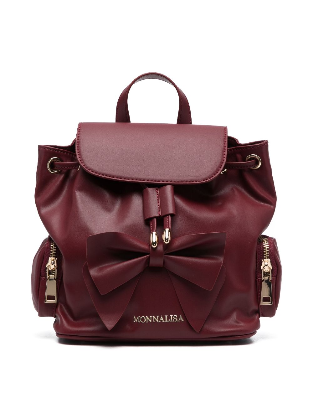 Image 1 of Monnalisa bow-detailed leather backpack