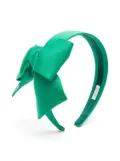 Monnalisa rhinestone-logo bow-detailed headband - Green