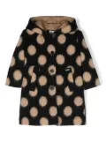 Monnalisa bold polka dot-print buttoned coat - Black