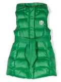 Monnalisa logo-patch sleeveless coat - Green