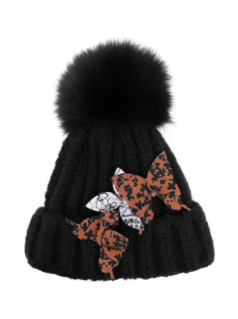 Monnalisa appliqué-detail chunky-knit beanie