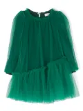 Monnalisa long-sleeved tulle dress - Green