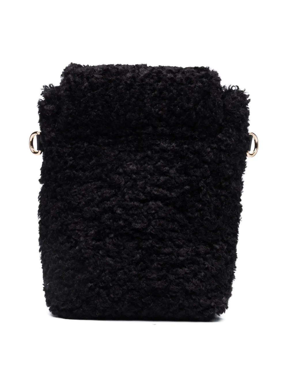 Shop Monnalisa Faux-fur-design Shoulder Bag In Black