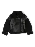 Monnalisa faux-leather zip-up jacket - Black