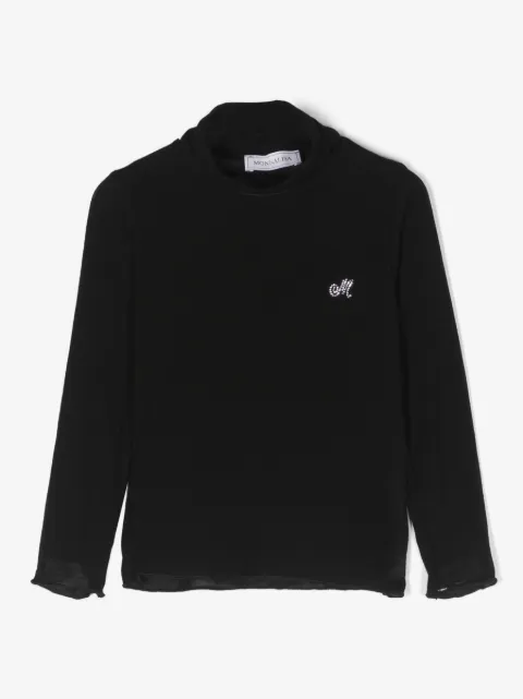 Monnalisa playera con logo y cuello redondo