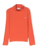 Monnalisa logo-embellished roll-neck T-shirt - Orange