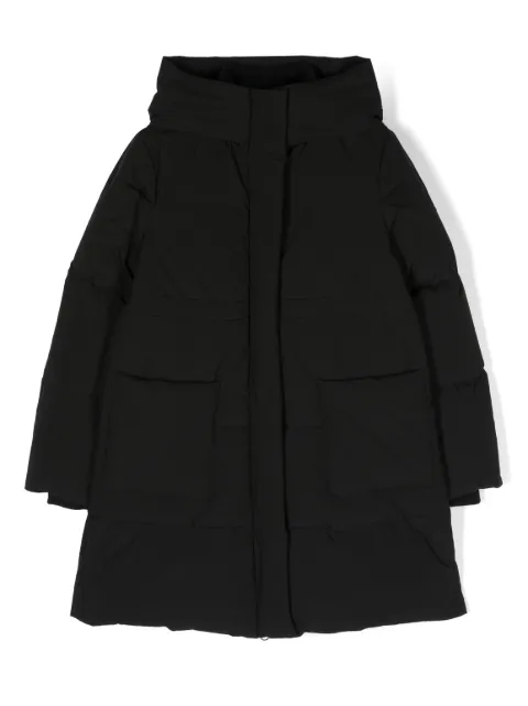 Monnalisa logo-embroidered hooded coat