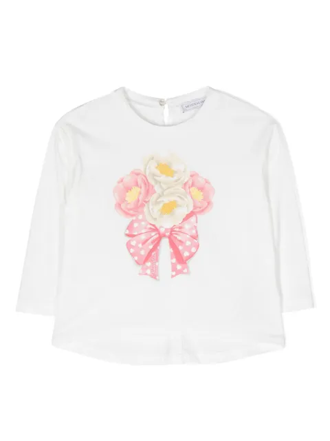 Monnalisa floral-print long-sleeve T-shirt