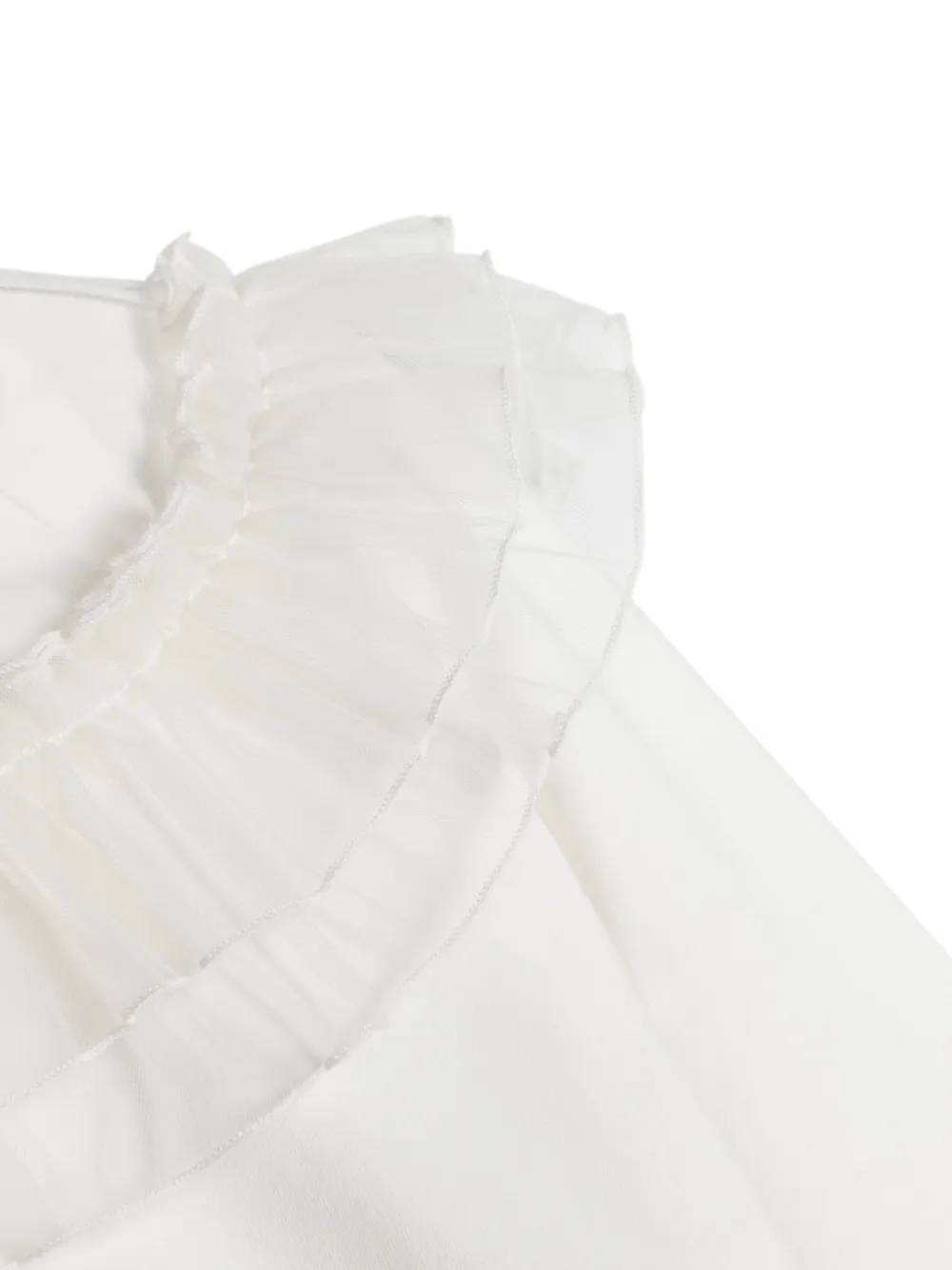 Shop Monnalisa Ruffle-collar Stretch-cotton T-shirt In White