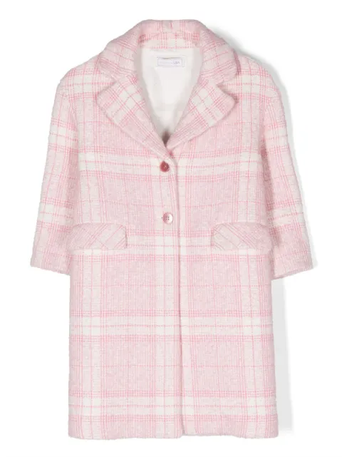 Monnalisa plaid-check cotton coat 