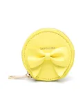 Monnalisa bow-detail leather wrist bag - Yellow