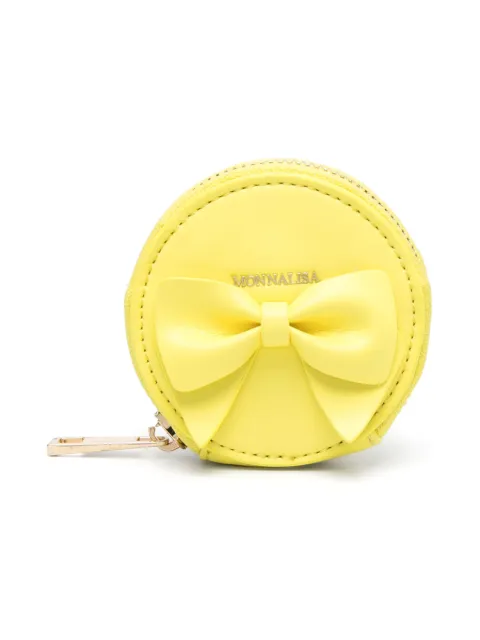 Monnalisa bow-detail leather wrist bag