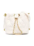 Monnalisa diamond-quilted bucket bag - White