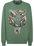 Plein Sport tiger-print cotton sweatshirt - Green