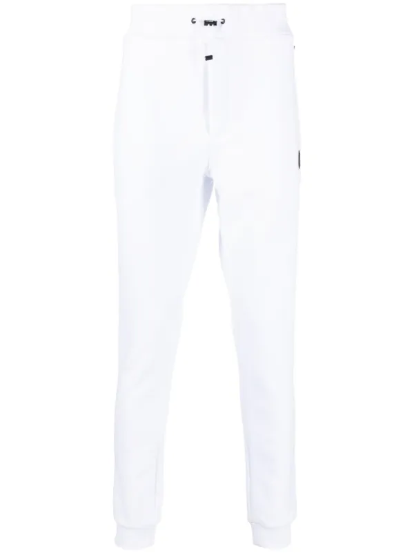 Plein Sport logo plaque Cotton Track Pants White FARFETCH ZA