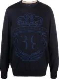 Billionaire logo-print wool pullover - Blue