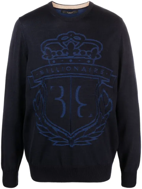 Billionaire logo-print wool pullover
