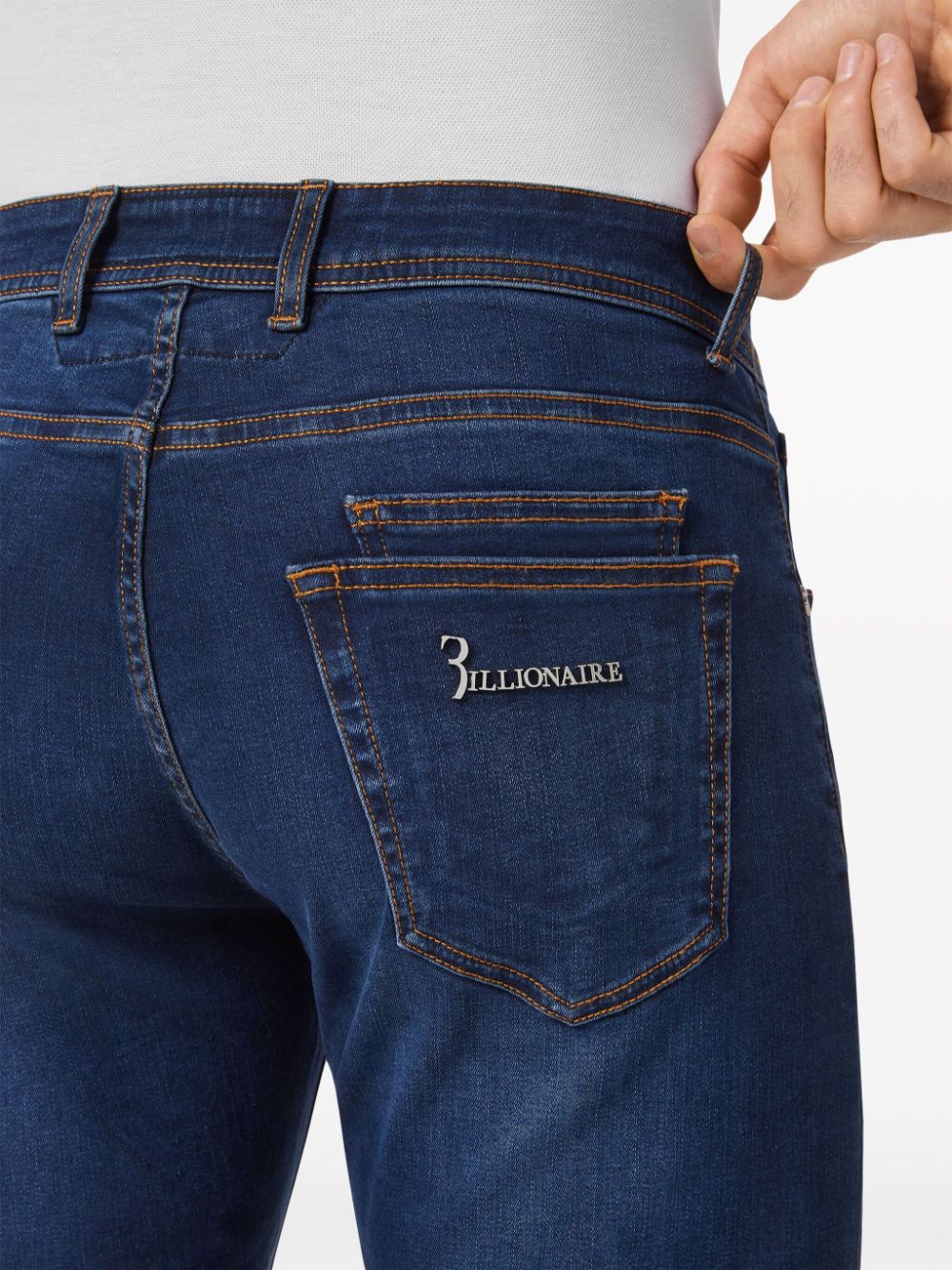 Billionaire Low waist straight jeans Blauw