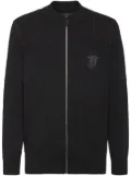 Billionaire logo-embroidered zip-up sweatshirt - Black