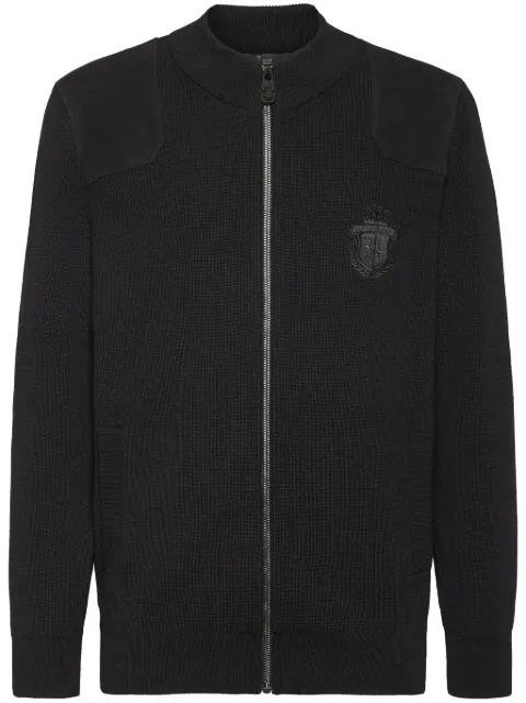 Billionaire logo-embroidered zip-up sweatshirt 