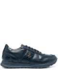 Billionaire crocodile-effect logo-plaque leather sneakers - Blue
