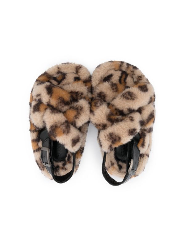 Leopard fur online sandals