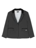 Monnalisa logo-plaque long-sleeve blazer - Grey