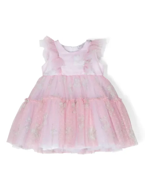 Monnalisa Vestido evasê com gola redonda