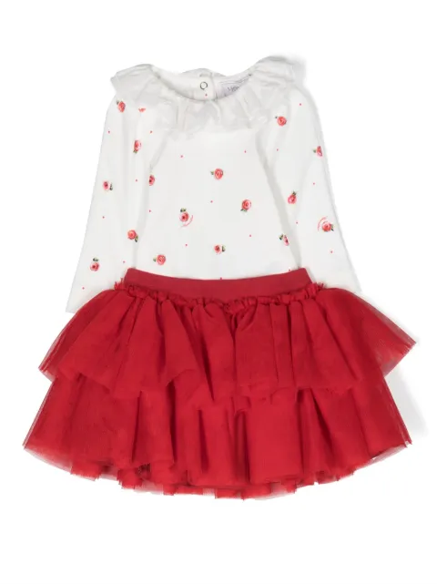 Monnalisa ruffle-detail babygrow set