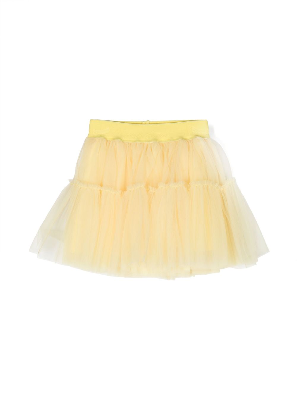 Monnalisa logo-waistband cotton tutu skirt - Yellow