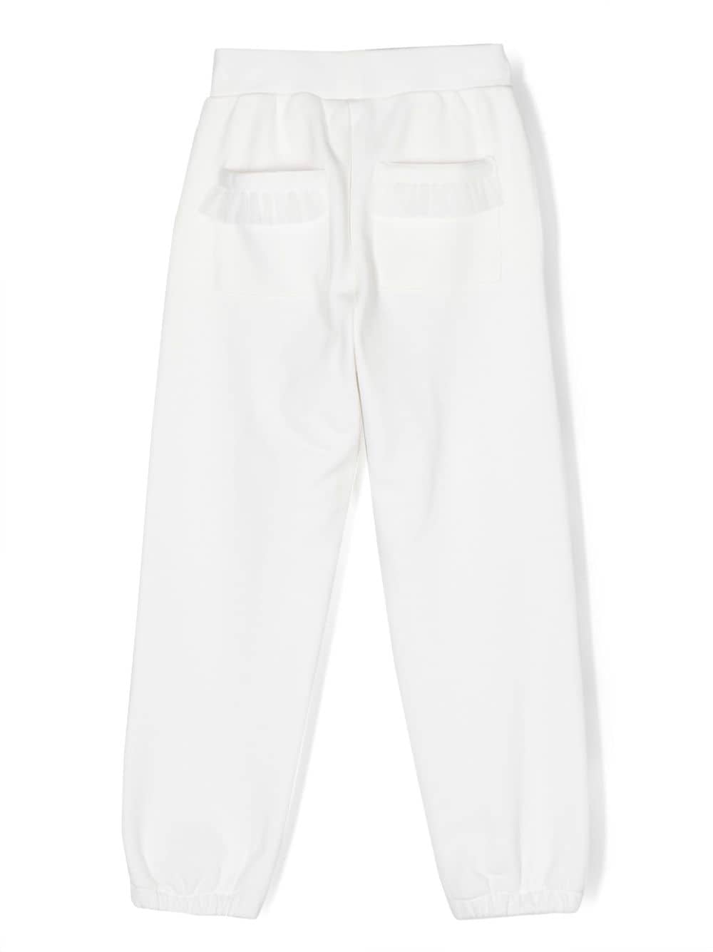 Shop Monnalisa Elasticated-waist Track Trousers In White
