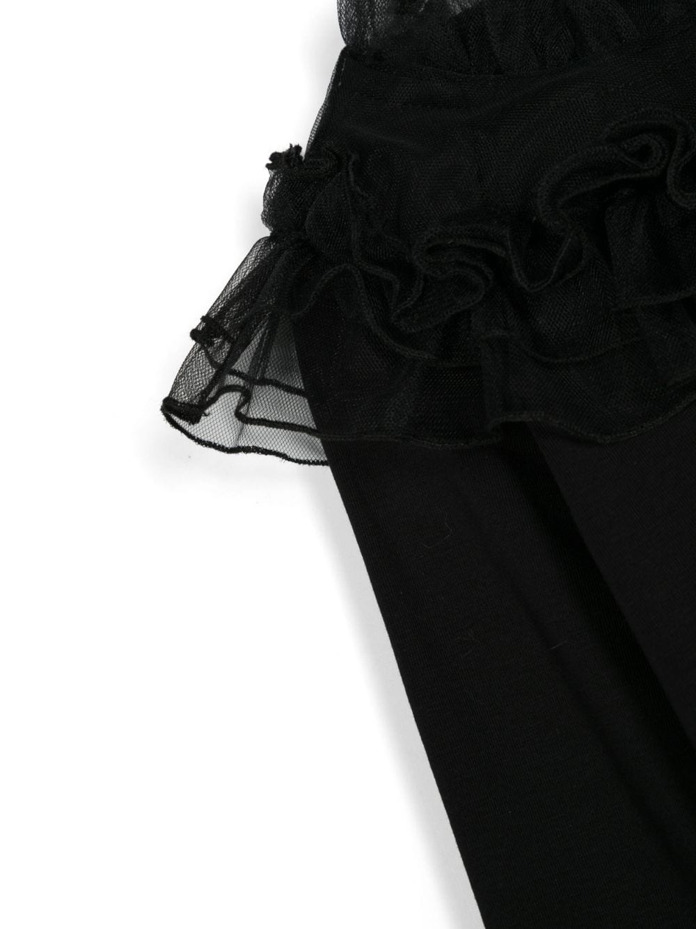 Shop Monnalisa Heart-charm Tulle Blouse In Black