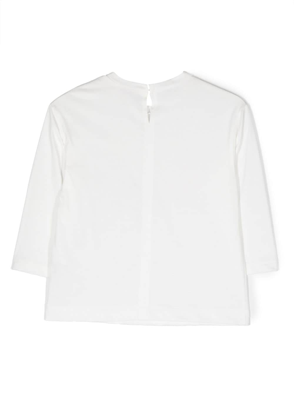 Shop Monnalisa Graphic-print Long-sleeve T-shirt In White