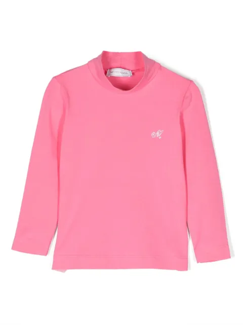 Monnalisa mélange-effect crystal-embellished top