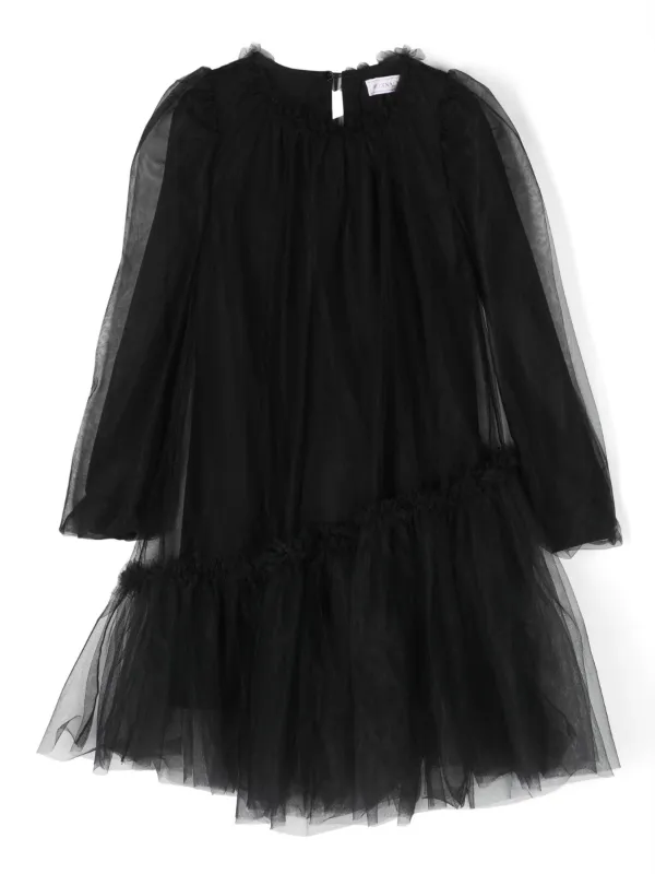 Monnalisa long sleeved Tulle Dress Black FARFETCH CA