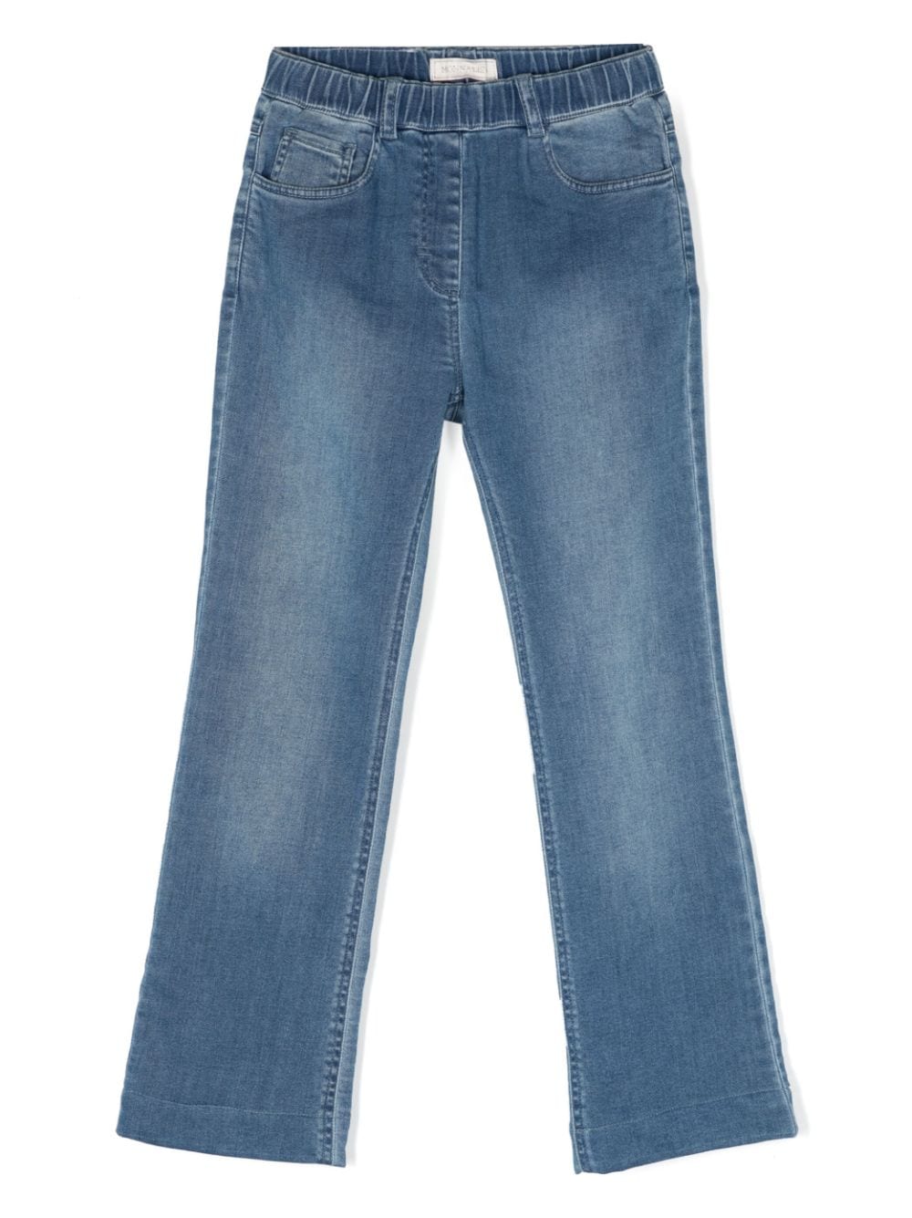 Image 1 of Monnalisa logo-patch straight-leg jeans