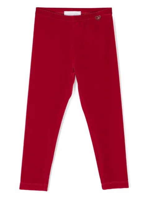 Monnalisa leggins de terciopelo con placa del logo