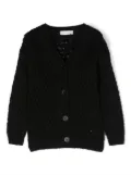 Monnalisa open-knit cardigan - Black