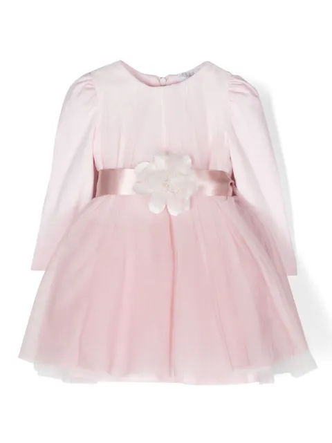 Monnalisa Ausgestelltes Kleid mit Blumenapplikation