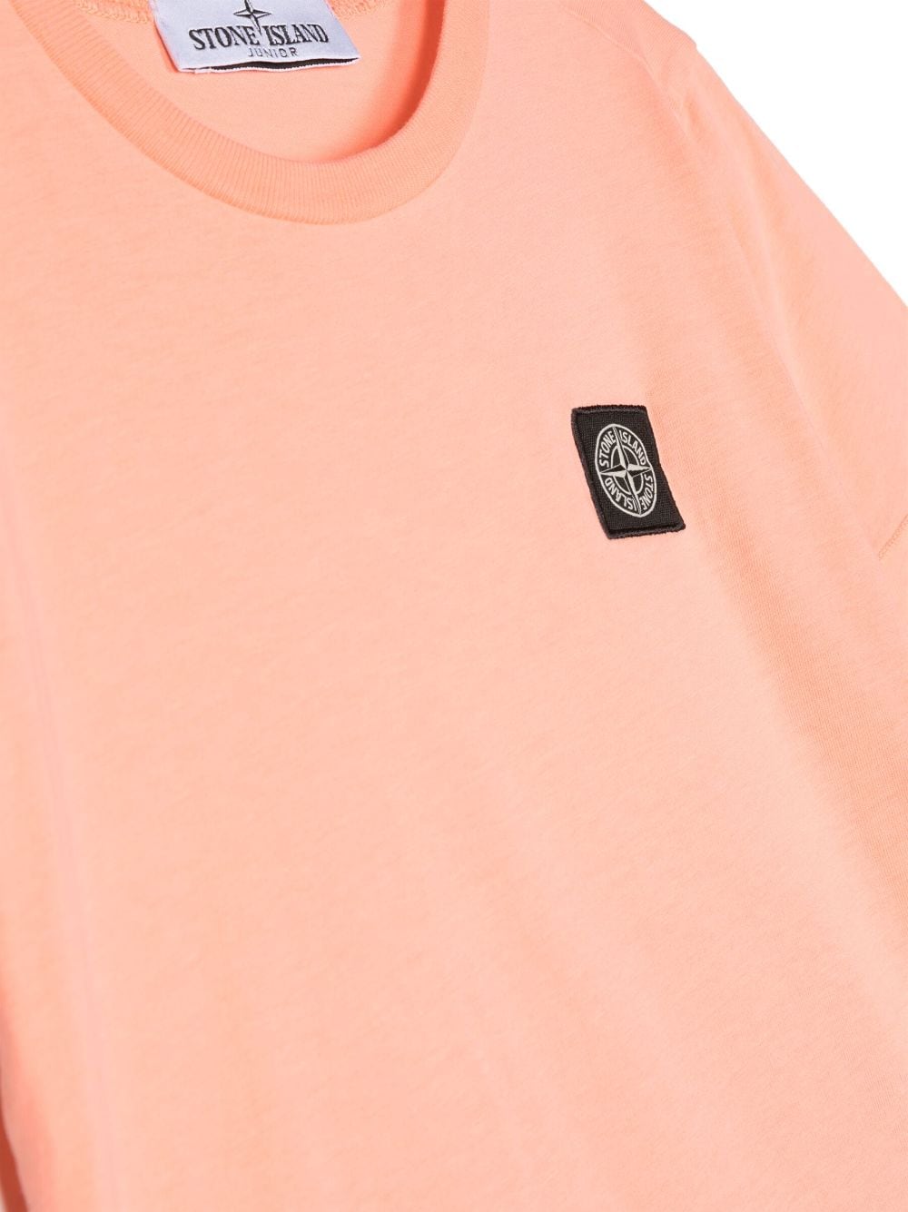 Shop Stone Island Junior Compass-motif Cotton T-shirt In Orange