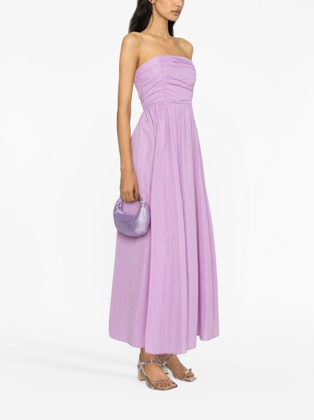 LIU JO strapless taffeta maxi dress - Paars