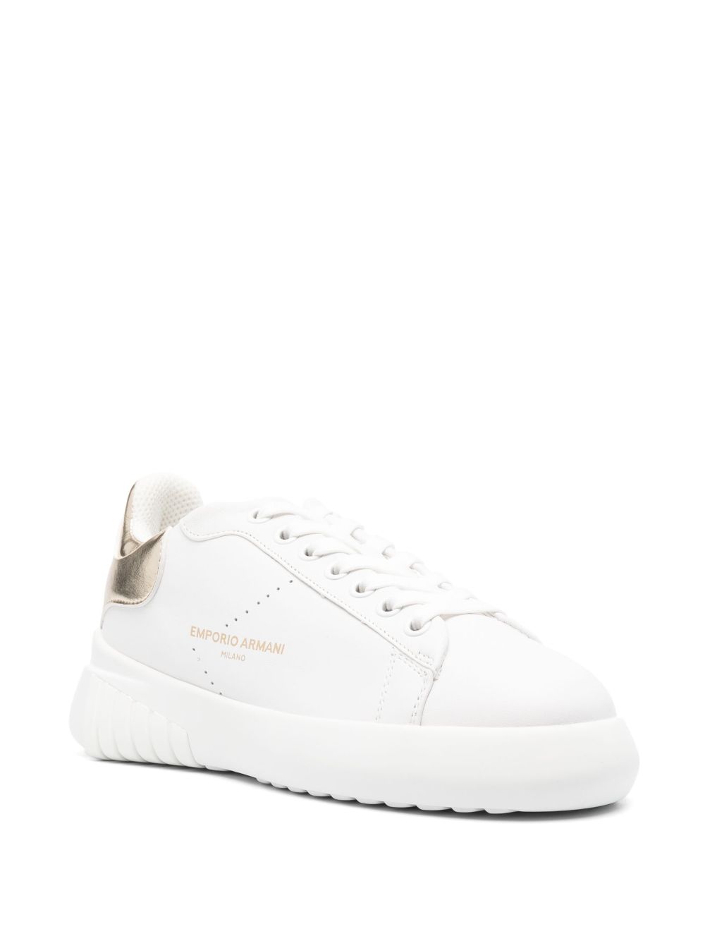 Emporio Armani logo-print lace-up sneakers - Wit