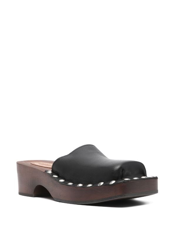 Acne Studios 55mm stud-embellished Leather Clogs - Black