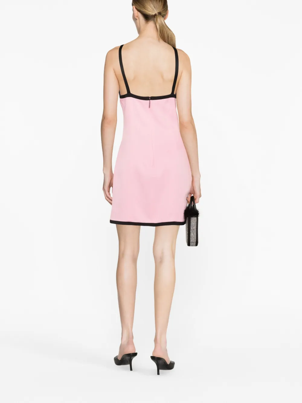 Msgm Contrast-trim Minidress In Pink