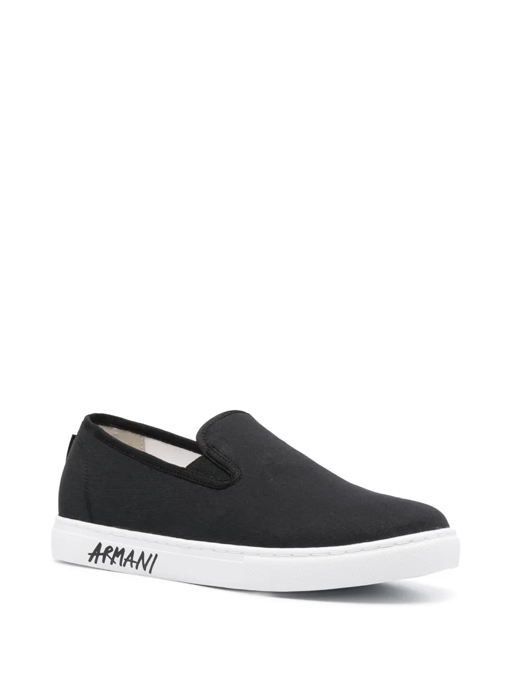 Armani Exchange Slippers met logoprint - Zwart