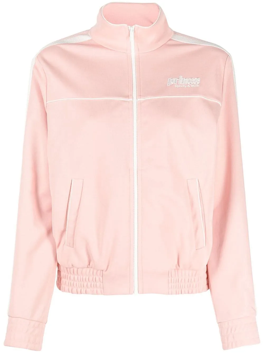 SPORTY AND RICH LOGO-EMBROIDERED ZIP-UP JACKET